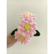 Bunga kawat bulu pot/ pipe cleaner flower/ fuzzy wire flower pot