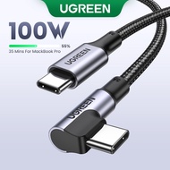 UGREEN 100W 5A USB C to USB C Cable Right Angle  PD Fast Charge Type C 90 Degree Power Data Cable