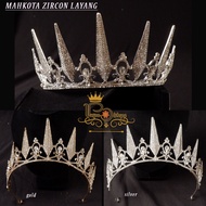 Mahkota tiara zircon layang mahkota pengantin mahkota hijab