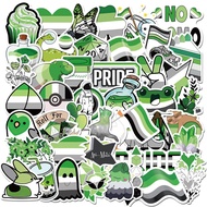 YOKSAS Green Aromantic Pride Sticker for Water Bottles Laptop,52PCS LGBT Pride Day Stuff Aroace Deca