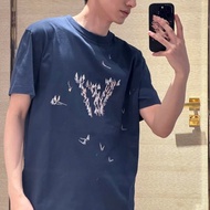 HOOS L1VV+. Sailing Embroidered logo Heavy Industry Navy Blue Men Women Short-Sleeved T-Shirt