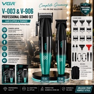 VGR V-003 & V-906 Hair Clipper Trimmer Set 9000RPM Ceramic DLC Blade 9 Combs 2500mAh 2000mAh USB Rec