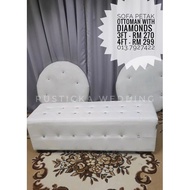 Sofa Petak Ottoman Putih Wedding Chair Pelamin Bench Kerusi Nikah Pelamin Sanding