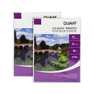 Quaff A4 Size Glossy Photo Sticker Paper 90gsm/135gsm (20sheets) and 135gsm (50sheets)