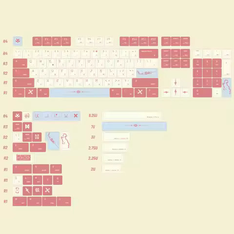 DYE FETISH Keycap Colapka 143 Keys Cherry Profile PBT DYE Sublimation 1.5mm Thick ISO Enter For RK61