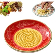 Ceramic Garlic Grater Plate Bowl, Handcrafted Ceramic Garlic Grater Plate For Ginger, Cheese, Wasabi