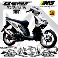 Decal Sticker Striping Variasi Motif Ori Beat 2008/2009 Beat Karbu 2008-2013 Beat Carburator Honda Beat 110 Old/Lama Beat Icon Beat Proper |Decal Semi Fullbody Beat Karbu Sticker Lis Beat Karbu Striping Ori/Standar Beat Karbu 2008/2009 Putih Pink