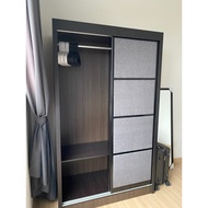 Anti-Jump Sliding Door Wardrobe With Mirror Almari Baju Cermin 4x6kaki 4x6ft