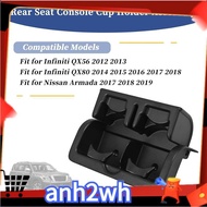 Car Rear Seat Console Cup Holder Assembly Insert Cup Holder Cover 88741-1LK3D for    QX56 QX80 Black