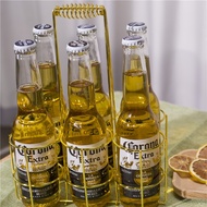 Beer Bottle Basket Gold Can Handle Pack Of 6