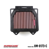 เฮอร์ริเคน HURRICANE AirFilter กรองอากาศมอเตอร์ไซต์ผ้าแดง & สแตนเลส Honda ( CB150R  CB300R ) HM-8173