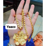 Jumbo rice necklace equivalent to 3 tribes + flower pendant