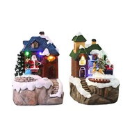 [xdnblun] Christmas Music Box Sculpture Plays 8 Songs Crafts Christmas Music House with