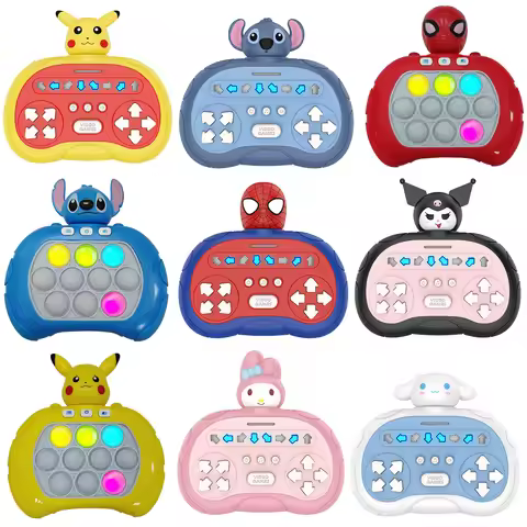 New Stitch Quick Push Game Pop Up Fidget Bubble Electronic Pop it Pro Game Light AntiStress Toys For