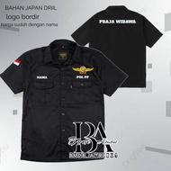 kemeja hitam pol pp tangan pendek