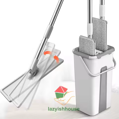 Squeeze Mop with Bucket Floor Clean Mop Head Cloth Clean Cleaner Household Floor Cleaning Magic Mop