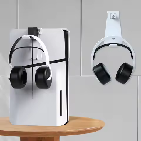 Wall Mount Headphone Hanger Space Saving Gamepad Controller Hook for Playstation 5 Slim/Playstation 