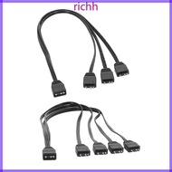 Richh Flexible 5V 3Pin ARGB Splitter Cable for ARGB LED Strips ARGB Fan LED Sync Cable