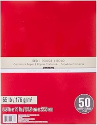 Recollections Red Cardstock 8.5x11 65lb 50 Sheets