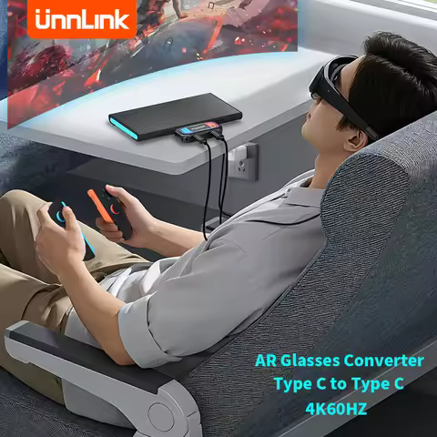 Unnlink Type C to Type C 4K@60Hz AR Glasses Adapter Converter 65W Fast Charging Compatible For Swtic