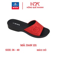 [BITAS][GENUINE]BITA'S WOMEN'S SLIPPERS 3CM HIGH SOLES EMBROIDERED FLOWERS, SMOOTH FEET FOR RAIN, NO