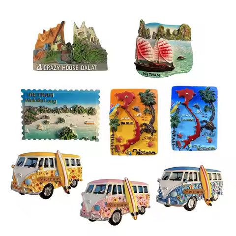 Asia Vietnam Flavour 3D Fridge Magnet Tourist Souvenirs Refrigerator Magnetic Decoration Articles Co