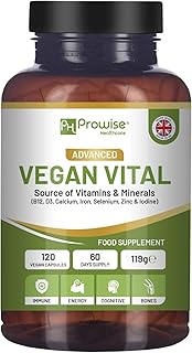 Vegan Vital Multivitamins and Minerals | 120 Vegan Multivitamin Capsule | Calcium, Vitamin B12, Vita