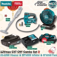 MAKITA 12Vmax CXT Cordless Combo Set D ( CL106FDWYW Cordless Cleaner / CF101DZ Cordless Fan / MP100D