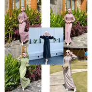 Calendula Dress By Khastara Dress Gamis Satin silk Premium Gamis Payet Mutiara