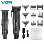 VGR ปัตตาเลี่ยนผมไฟฟ้ามืออาชีพและชุดทริมเมอร์, เครื่องตัดผมแบบชาร์จไร้สาย, จอแสดงผล LCD, เครื่องมือต