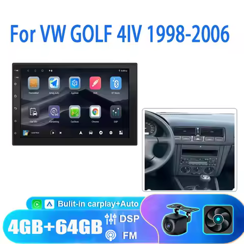 7“ 4+64GB Android1 Car Radio For VW GOLF 4IV 1998-2006 Universal Multimedia Carplay Wifi GPS Navigat