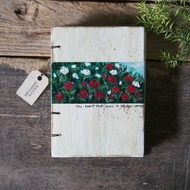 Red and white rose. Notebook Handmade notebook Diary 筆記本 journal
