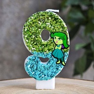 Disney | Amine Inside Out Theme Candles Cartoon Number 0-9 Creative Birthday Cake Decoration Party C