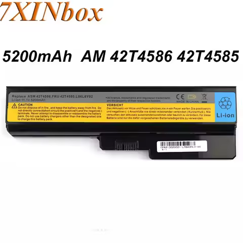 7XINbox 42T4585 42T4586 11.1V 5200mAh Laptop Battery For Lenovo ThinkPad 3000 G430 G530 G530M G450 G