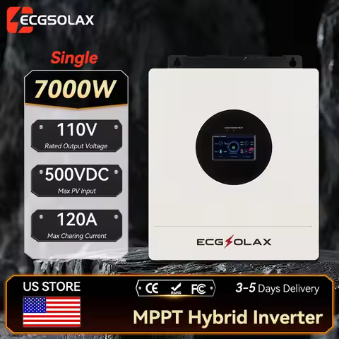 ECGSOLAX 7KW Hybrid Solar Inverter 48V 110V/120V Single Phase Pure Sine Wave Inverter With MPPT 120A