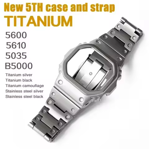 Case 5600 5610 GMW-B5000 5035 Titanium Mod Kit For Casioak Watch Metal Bezel And Strap G5600E GWB560