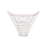6IXTY8IGHT DONIA P AOP Satin Tanga Panty Floral Lace Brief Antibacterial Low Waist Women Underwear P