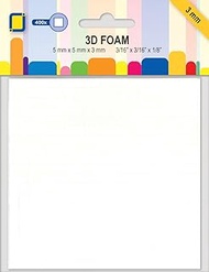 JEJE 3D Foam Dots, 3 mm, Synthetic Material, White, 14.8 x 11.1 x 0.3 cm