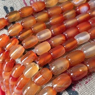 Natural Red Pretty Color Agate Barrel Beads Gradient Color Agate Old Beads Barrel Beads Handmade diy