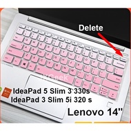 READY STOCKING Lenovo Keyboard Cover 14" Ideapad 5 Slim 3 Slim 5i IdeaPad 330s Ideapad 3 IdeaPad320 s 120s 330c  Lenovo 7000 Soft Silicone Laptop Keyboard Protector