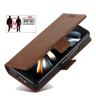 Magnetic Casing Samsung Galaxy Z Fold 3 4 5 Fold3 Fold4 Fold5 Case Flip Cover RFID Full Protector