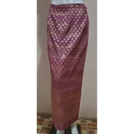 Second-Hand Woven Synthetic Silk Sarong Pink Hook-On Style Left Sign No Lining Glue Waist 29 Hips 37