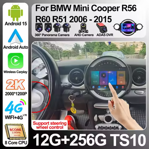 Android 16 For Bmw Mini Cooper R56 R60 R51 2006-2015 Wireless Carplay Android Auto Multimedia Video 