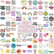 100PCS Best Friends Forever: Colorful and Whimsical Friendship Quotes Design Sticker Suitable for La