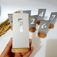 Aluminum cafe restaurant table numbers / cafe decorations