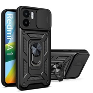 Case สำหรับ Redmi A2 A1 Plus A2+ A1+ RedmiA2 RedmiA1 4กรัม2022 2023 Redme Xiaomi Mi โทรศัพท์ปลอกปกหลังกันกระแทกกันชนรถแหวนยืน H Older ยึดสไลด์หน้าต่างกล้องปกป้องซอฟท์ขอบฮาร์ดพีซี