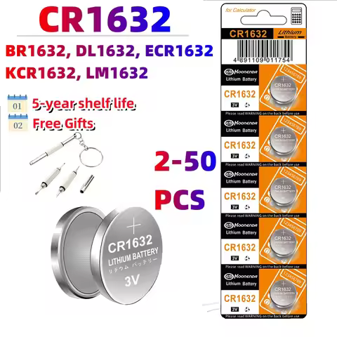 Original 3V 120mAh CR1632 Coin Cells Batteries CR 1632 DL1632 BR1632 LM1632 ECR1632 Lithium Button B