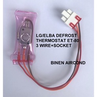 LG/ELBA REFRIGERATOR DEFROST THERMOSTAT ET-80 3 WIRE+SOCKET (OEM)