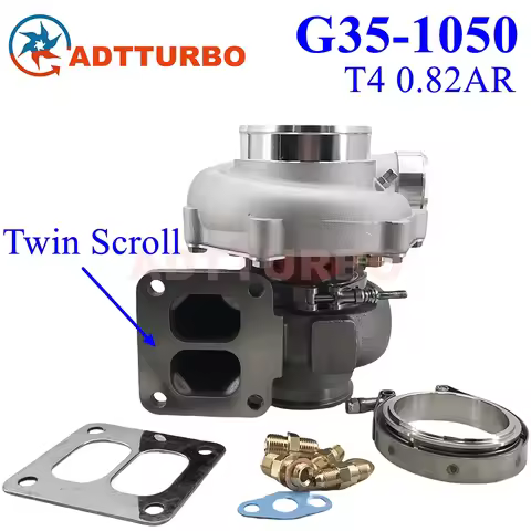 T4 Vband 0.82A/R G35-1050 Turbo Twin Scroll Turbocharger Ball Bearing Turbine 2.0L-5.5L 880707-5006S
