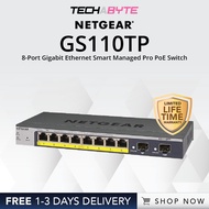 Netgear GS110TP | 8-Port Gigabit PoE+ Ethernet Smart Switch with 2 SFP Ports and Cloud Management
